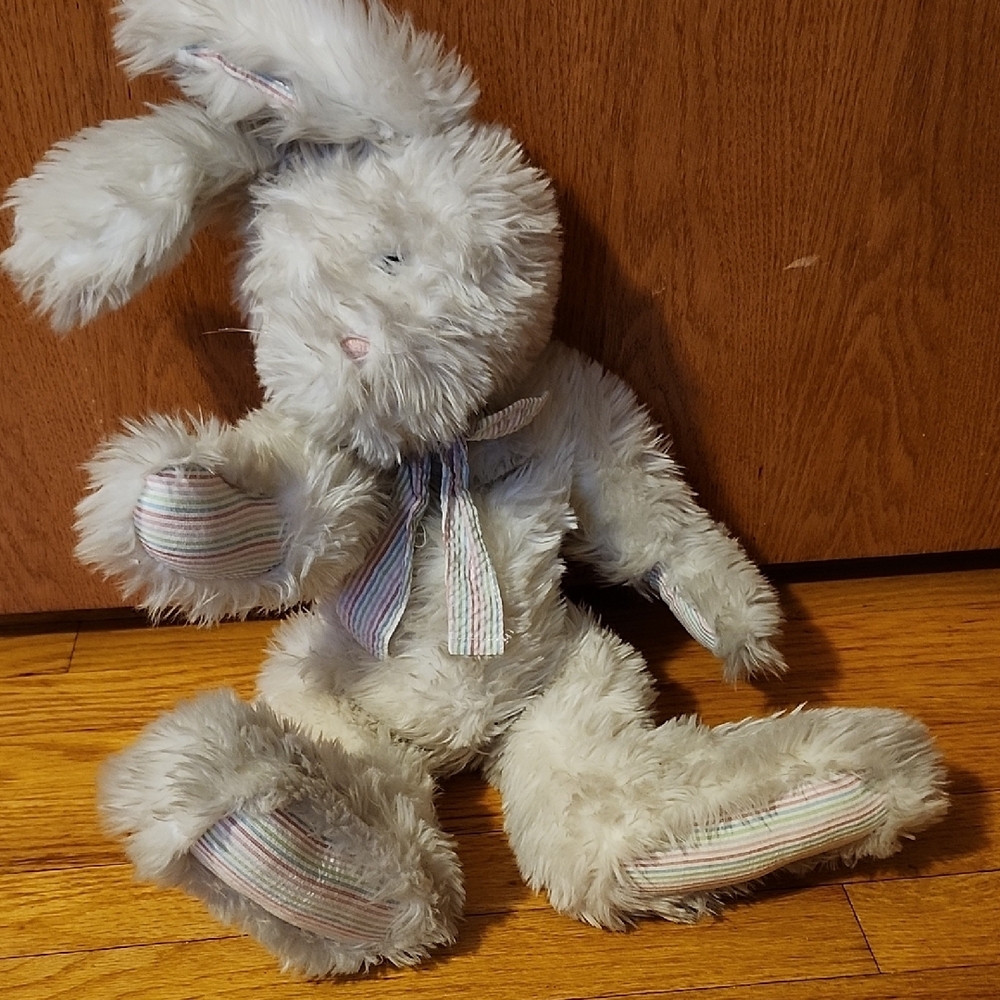 Fluffy White Plush Bunny